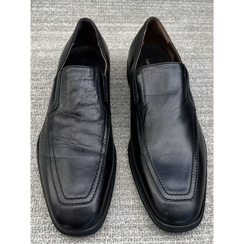 BRUNO MAGLI Raging Black Leather Slip-On Loafers Men's Size 9.5 US